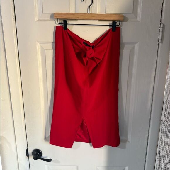 Jenni Kayne Solid Red tie front Skirt Size XS - Picture 1 of 9